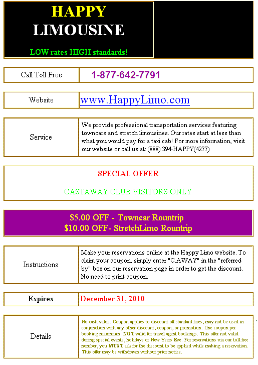 Disney Cruise Line Happy Limo